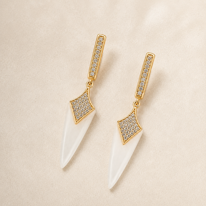 Ivory Prism Drop Earrings
