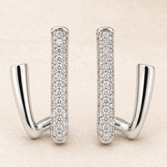 Dual Curve Pavé Hoops