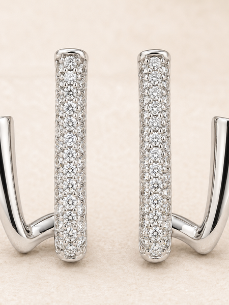 Dual Curve Pavé Hoops