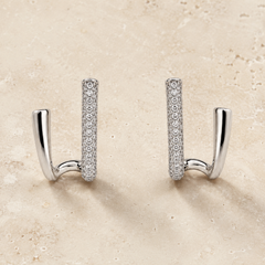 Dual Curve Pavé Hoops