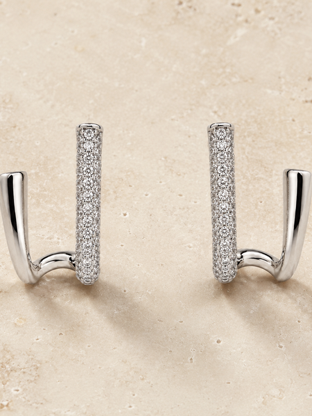Dual Curve Pavé Hoops