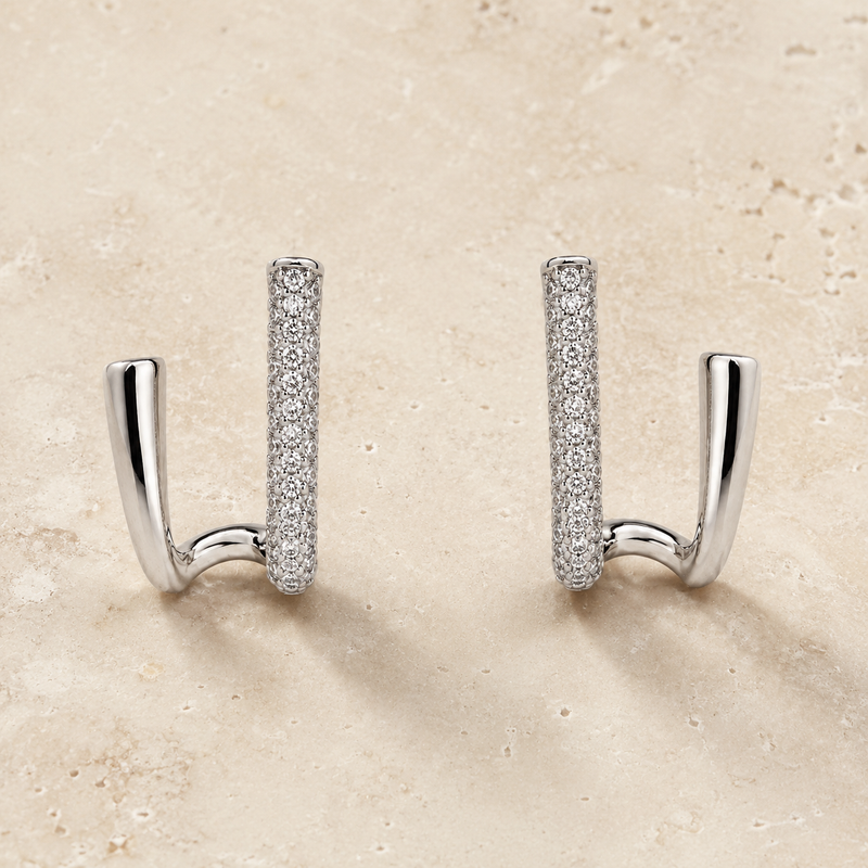 Dual Curve Pavé Hoops