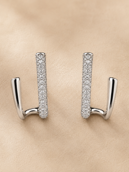 Dual Curve Pavé Hoops