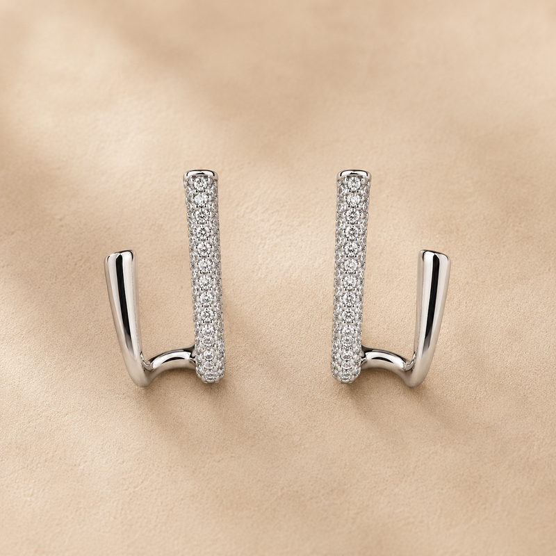Dual Curve Pavé Hoops