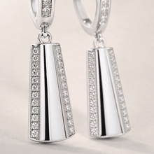 The Midnight Aperitivo Prism Drops — Silver-Tone Prism Drop Earrings by House of Zena, side angle