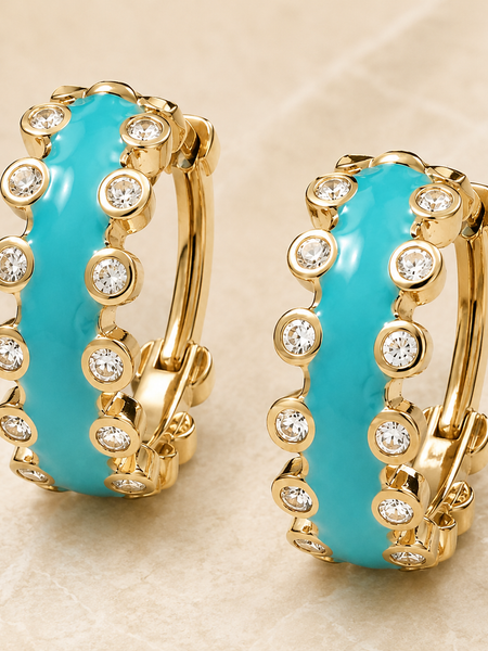 Azure Glow Hoops