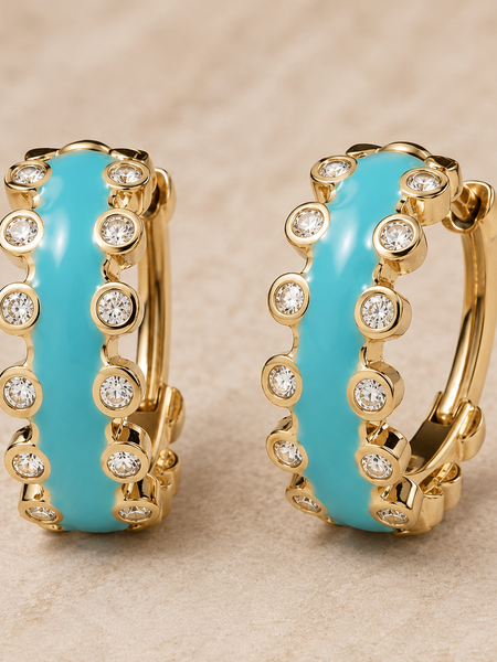 Azure Glow Hoops