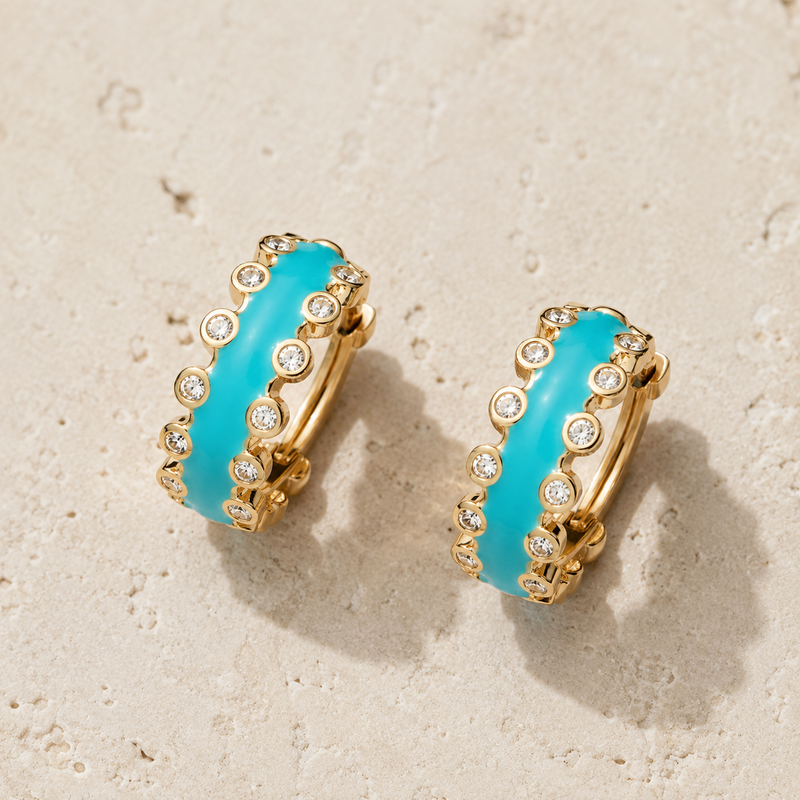 Azure Glow Hoops