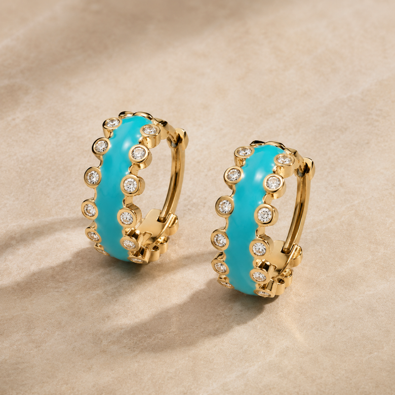 Azure Glow Hoops