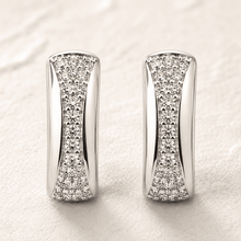 The Fortune Cookie Studs — Silver-Tone Curve Stud Earrings by House of Zena, close-up detail