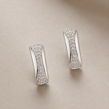 The Fortune Cookie Studs — Silver-Tone Curve Stud Earrings by House of Zena, side angle