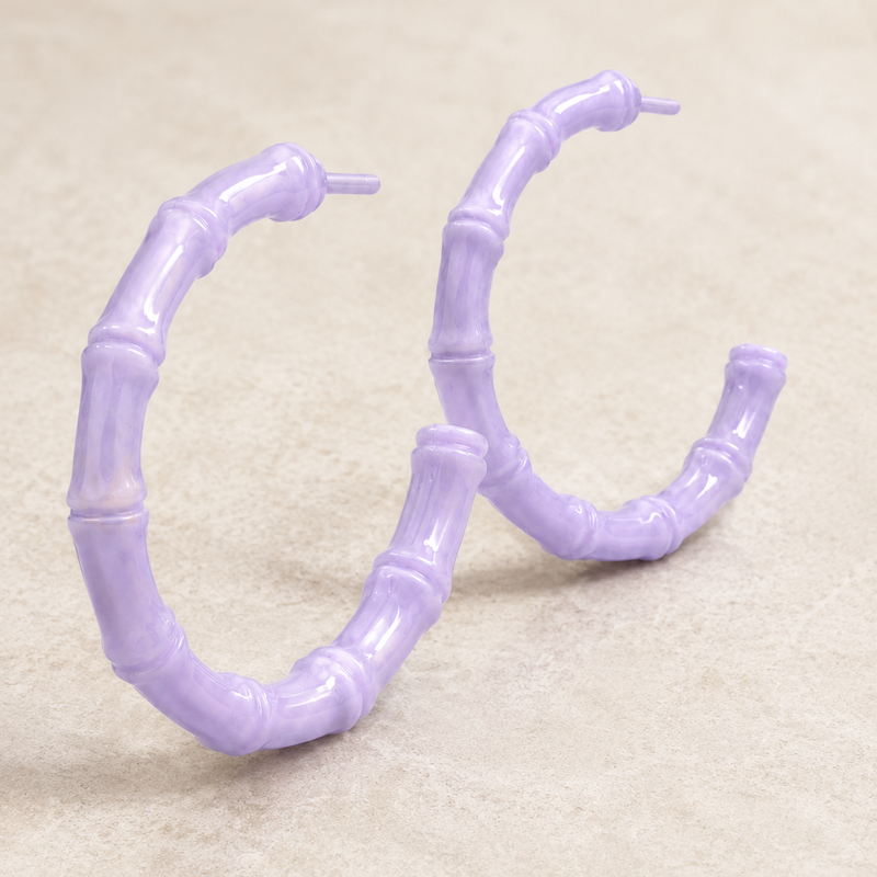 Lavender Bamboo Hoops