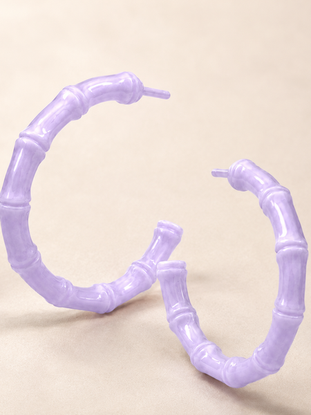 Lavender Bamboo Hoops