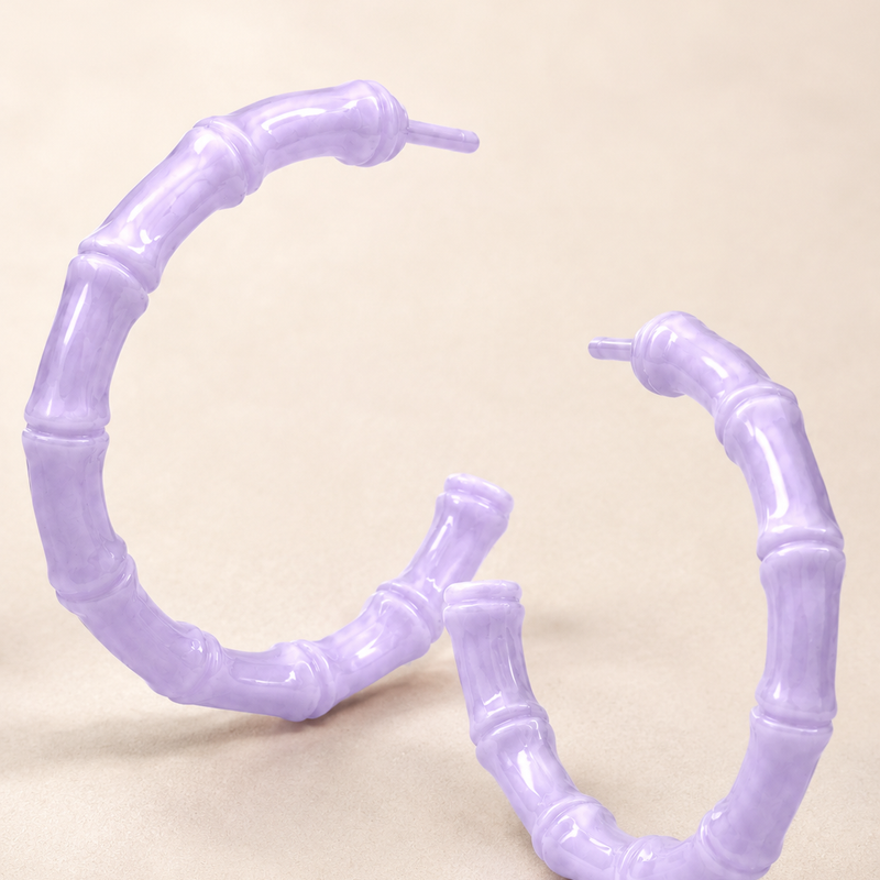 Lavender Bamboo Hoops