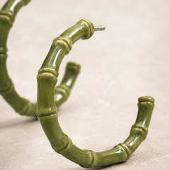Olive Bamboo Hoops