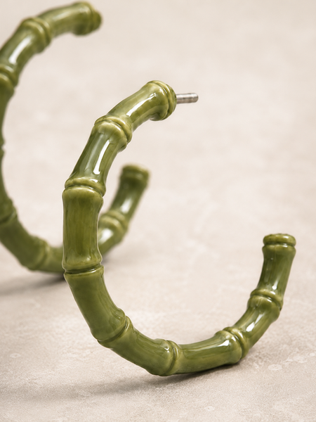Olive Bamboo Hoops