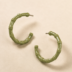 Olive Bamboo Hoops