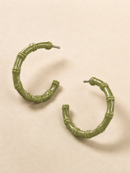 Olive Bamboo Hoops