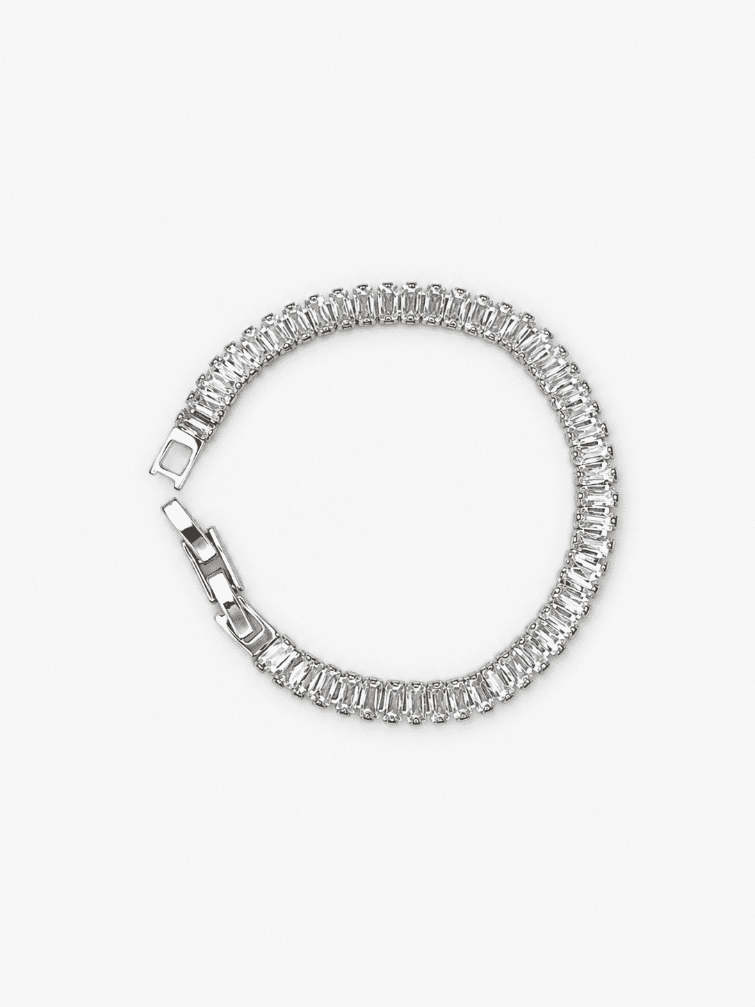 The Ice Cube Tennis Bracelet — Gold Plated Baguette Tennis Bracelet by House of Zena, close-up detail
