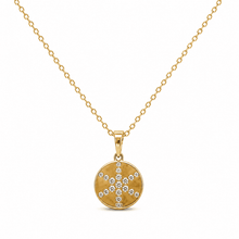 The Sunday Brunch Cross Medallion — Gold Plated Cross Medallion Necklace by House of Zena, flat lay