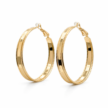The Butter Croissant Hoops — Gold Plated Classic Hoop Earrings by House of Zena, flat lay