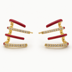 Ruby Wave Ear Cuff
