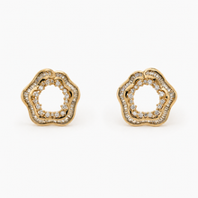 The Cherry Blossom Studs — Gold Plated Bloom Stud Earrings by House of Zena, flat lay