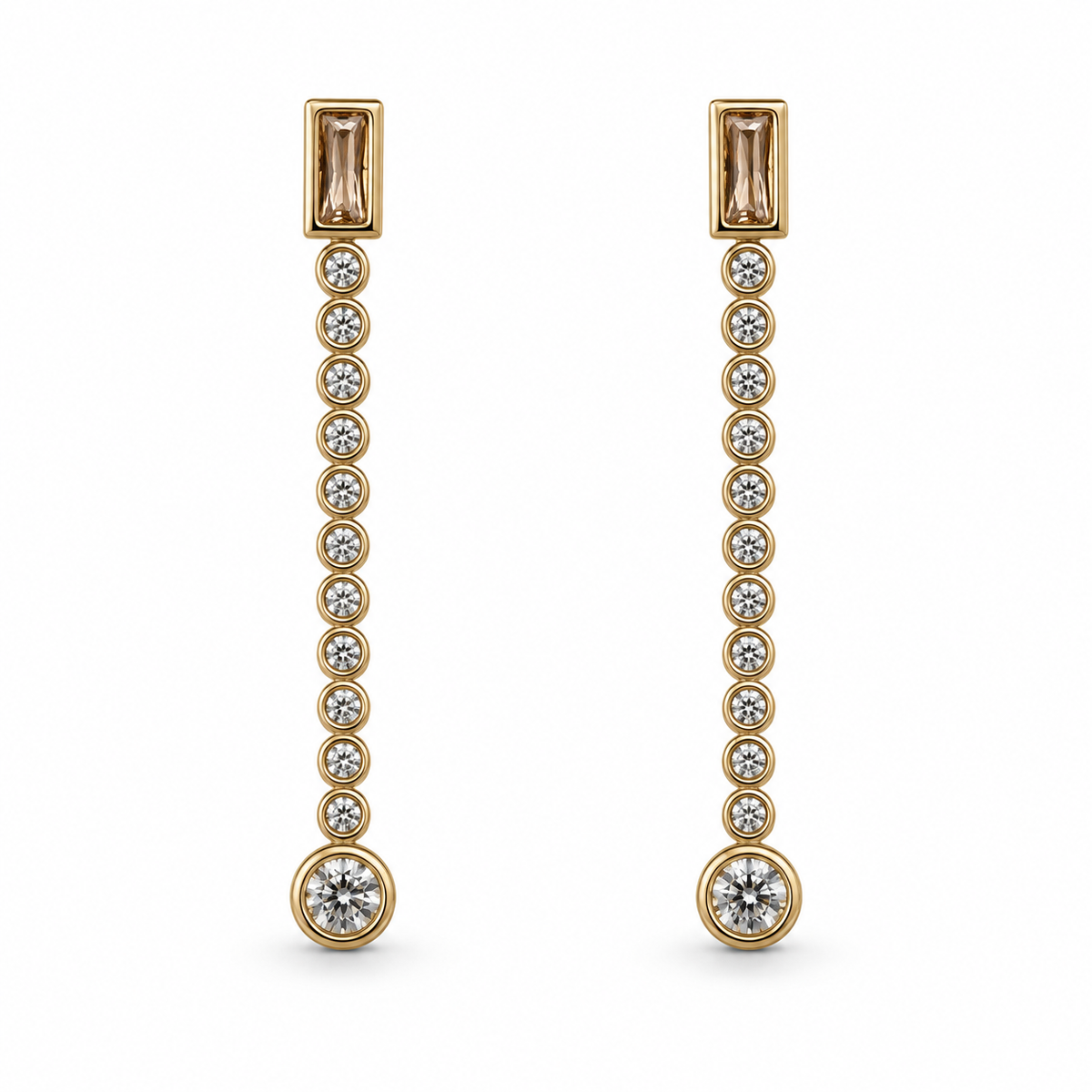 The Morning Dewdrop Earrings — Gold Plated Drop Earrings by House of Zena, flat lay