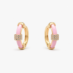 Blush Halo Huggie Earrings