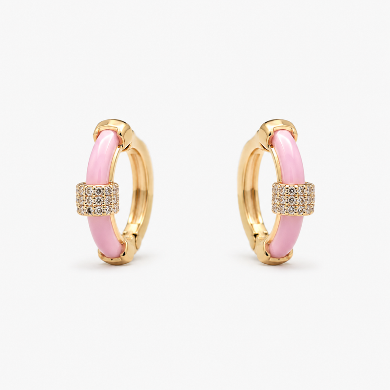 Blush Halo Huggie Earrings