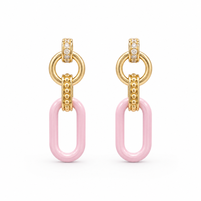 Blush Link Drop Earrings