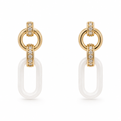 Ivory Link Drop Earrings