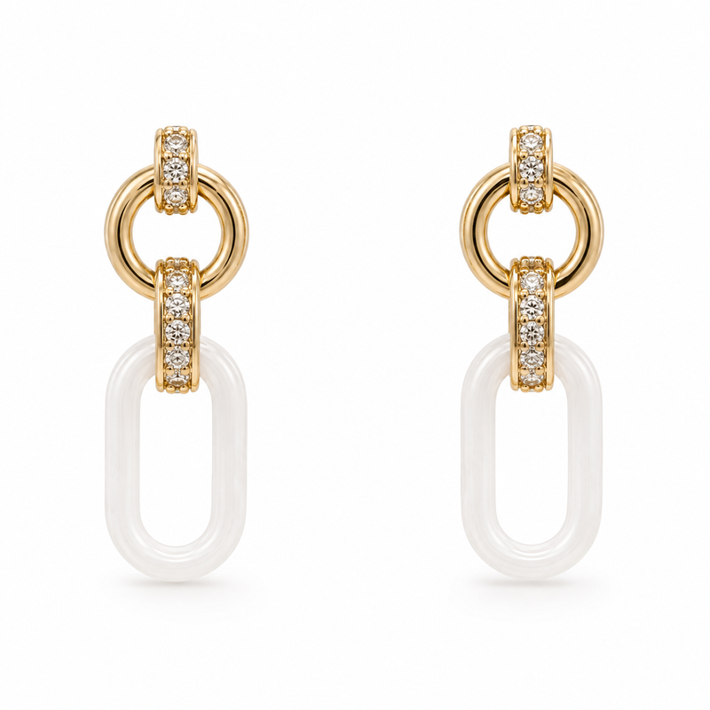 Ivory Link Drop Earrings