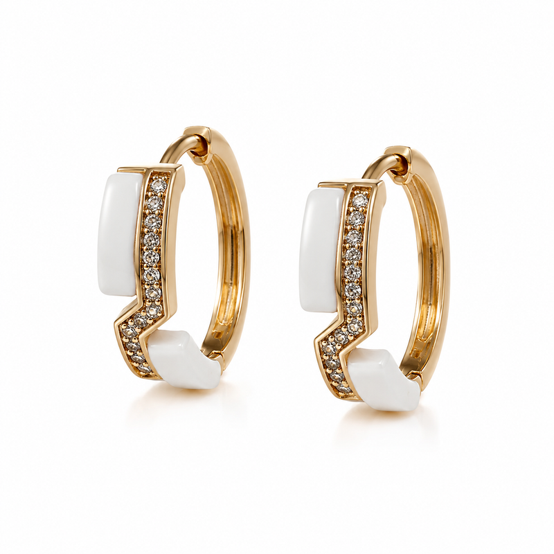 Luna Pearl Curve Hoops