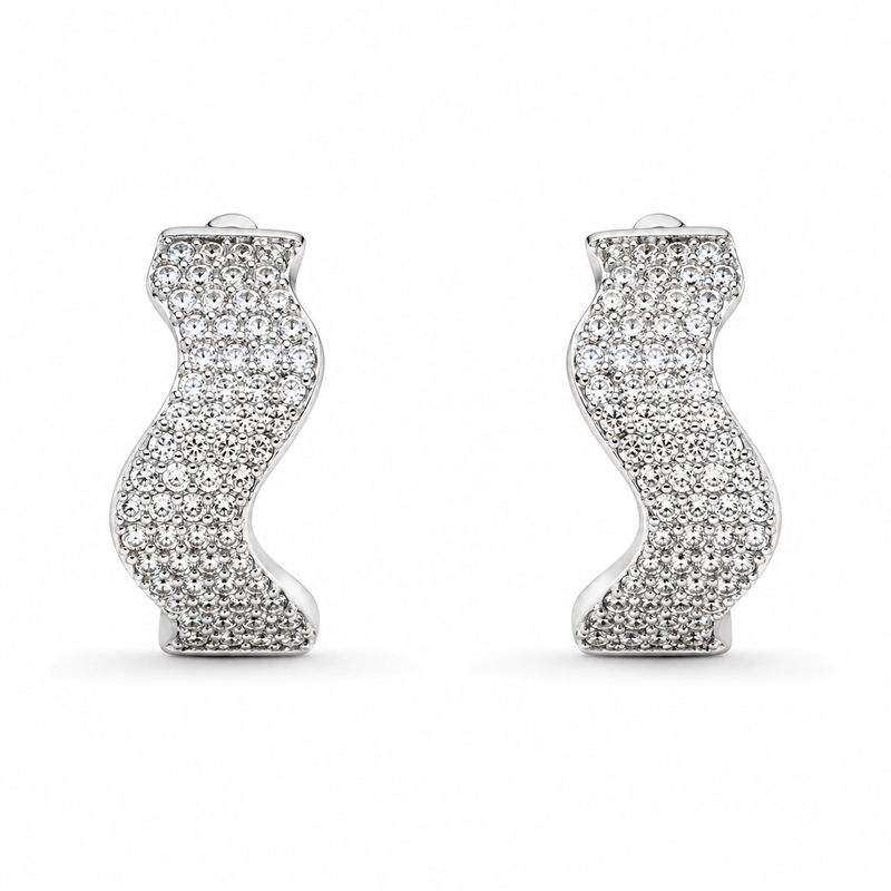 Starlit Wave Huggie Earrings