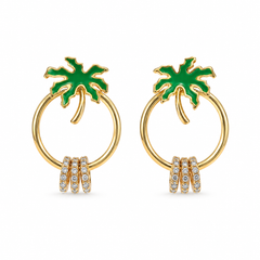 Palm Aura Crystal Hoops