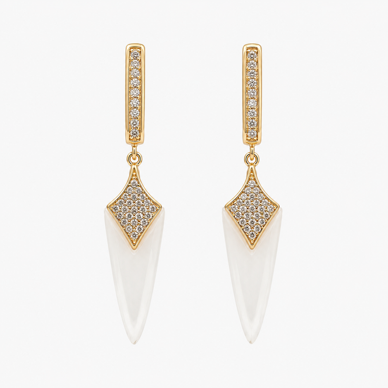 Ivory Prism Drop Earrings