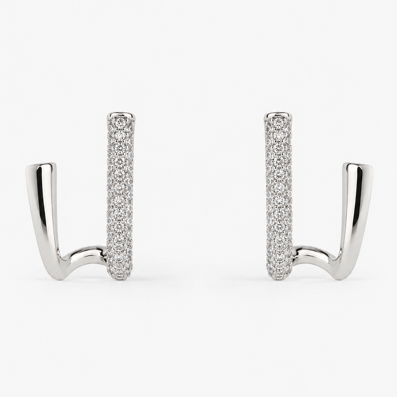 Dual Curve Pavé Hoops