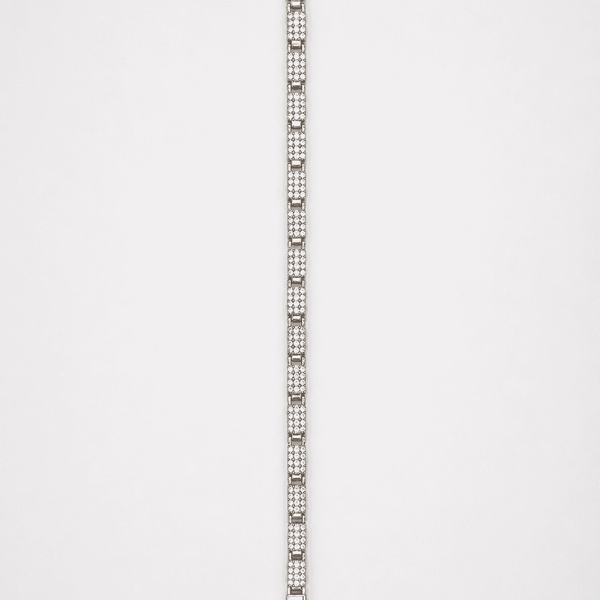 The Yacht Club Anchor Bracelet — Silver-Tone Pavé Link Bracelet by House of Zena, styled on model — Anti-Tarnish Waterproof Jewellery | House of Zena