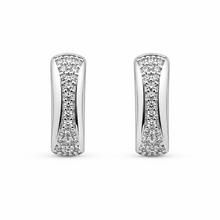 The Fortune Cookie Studs — Silver-Tone Curve Stud Earrings by House of Zena, flat lay