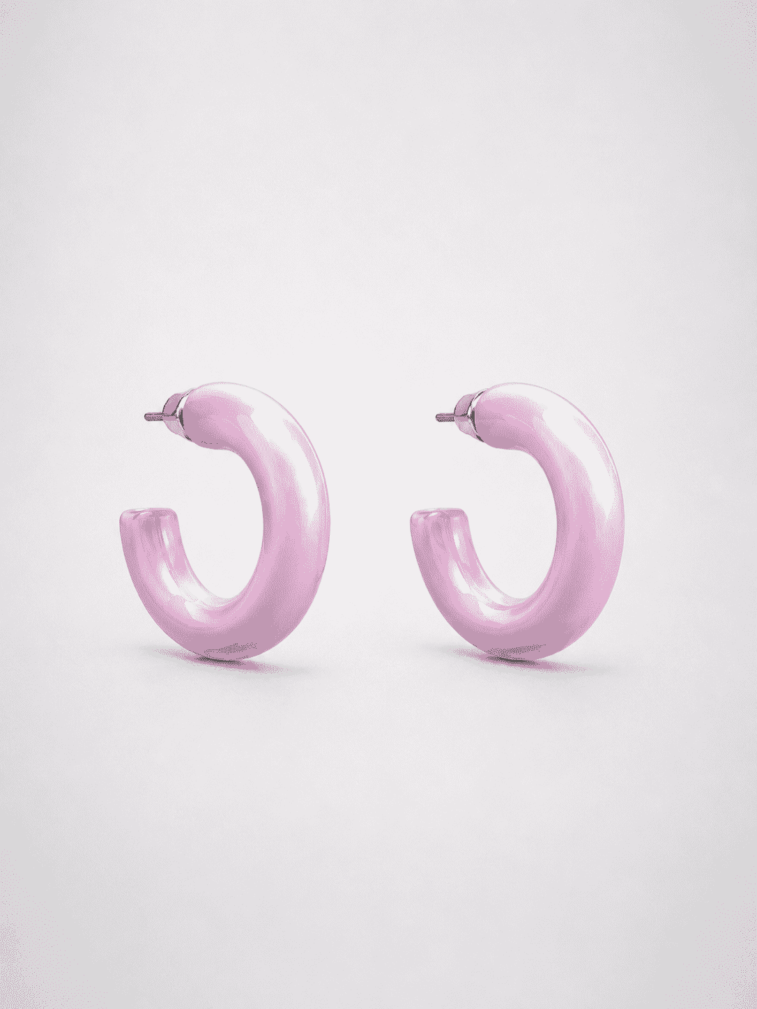 The Bubblegum Pop Hoops — Gold Plated Blush Pop Hoop Earrings by House of Zena, flat lay
