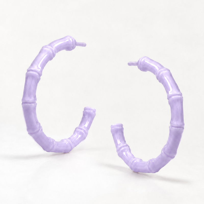 Lavender Bamboo Hoops