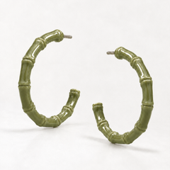 Olive Bamboo Hoops