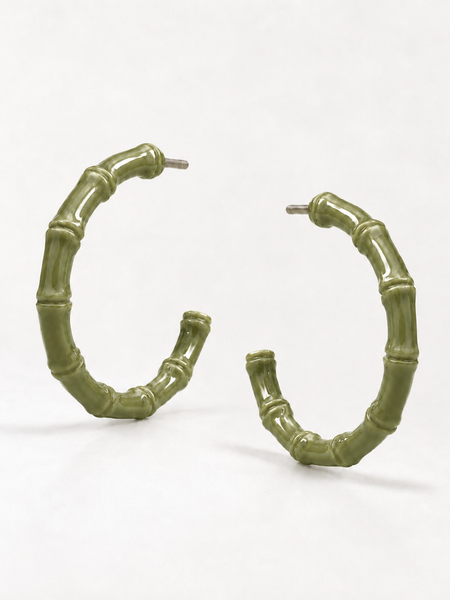 Olive Bamboo Hoops