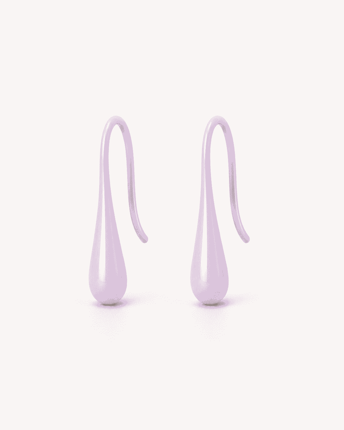 The Wild Lavender Mini Huggies — Gold Plated Lilac Drop Huggie Earrings by House of Zena, flat lay