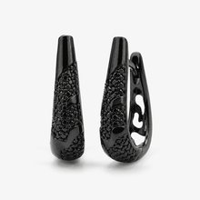 The "Dark Mode" Chunky Hoops — Gold Plated Eclipse Hoop Earrings by House of Zena, flat lay