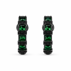 Emerald Noir Hoops