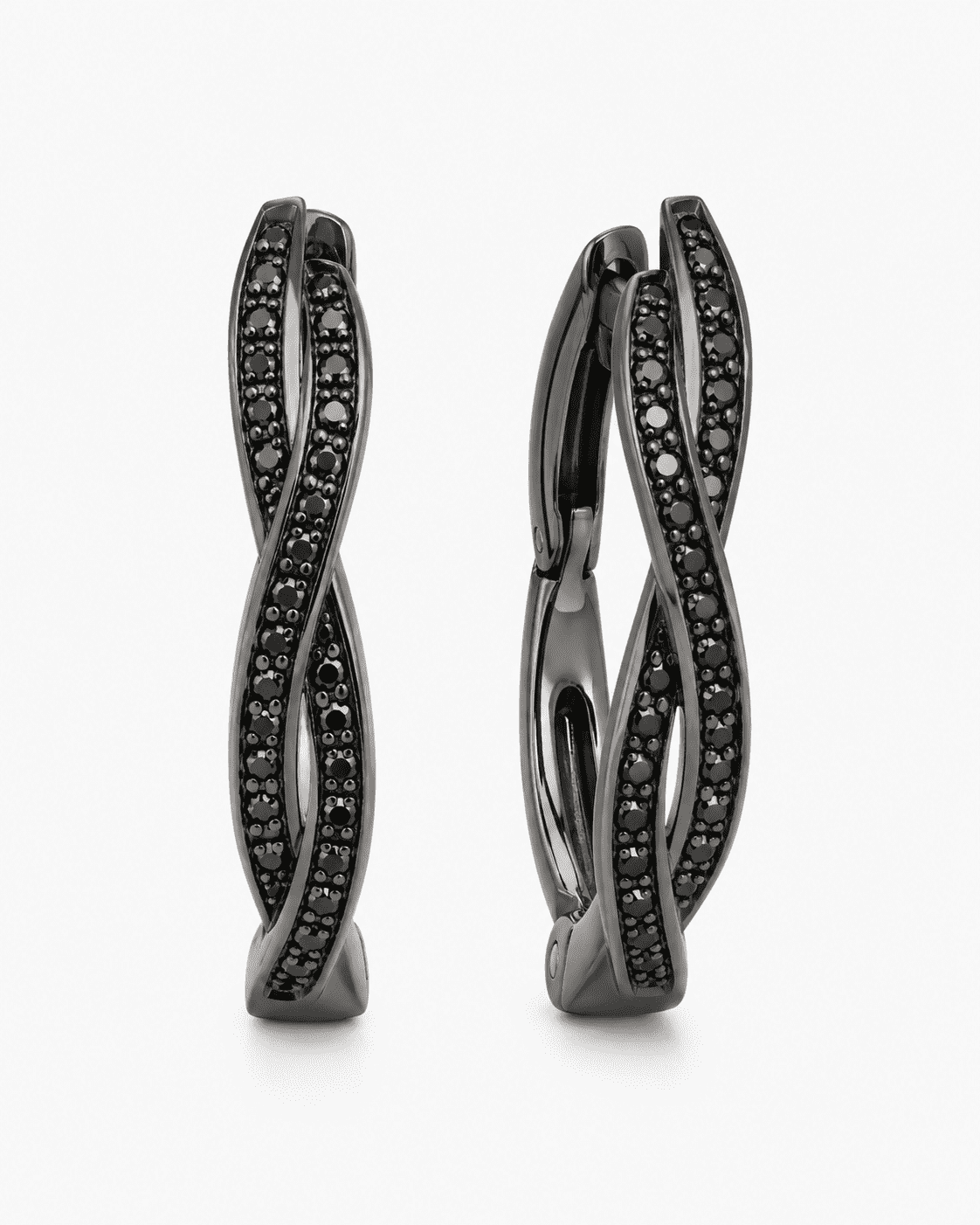 The Licorice Twist Hoops — Gold Plated Twist Hoop Earrings by House of Zena, side angle