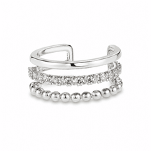 The Triple Decker Stacking Cuff — Gold Plated Triple Layer Ear Cuff by House of Zena, front view