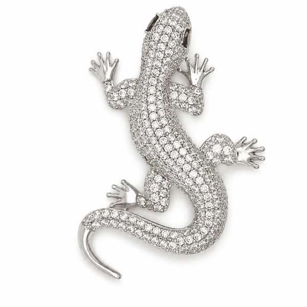 The Mediterranean Lizard Emerald Brooch